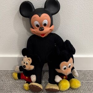Vintage Disney Mickey Mouse Plush Trio